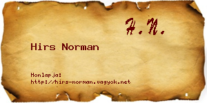 Hirs Norman névjegykártya
